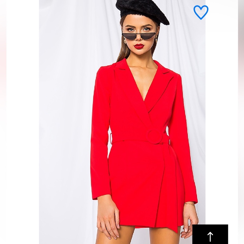 Superdown Joan Belted Blazer Dress red mini Revolve XS New
